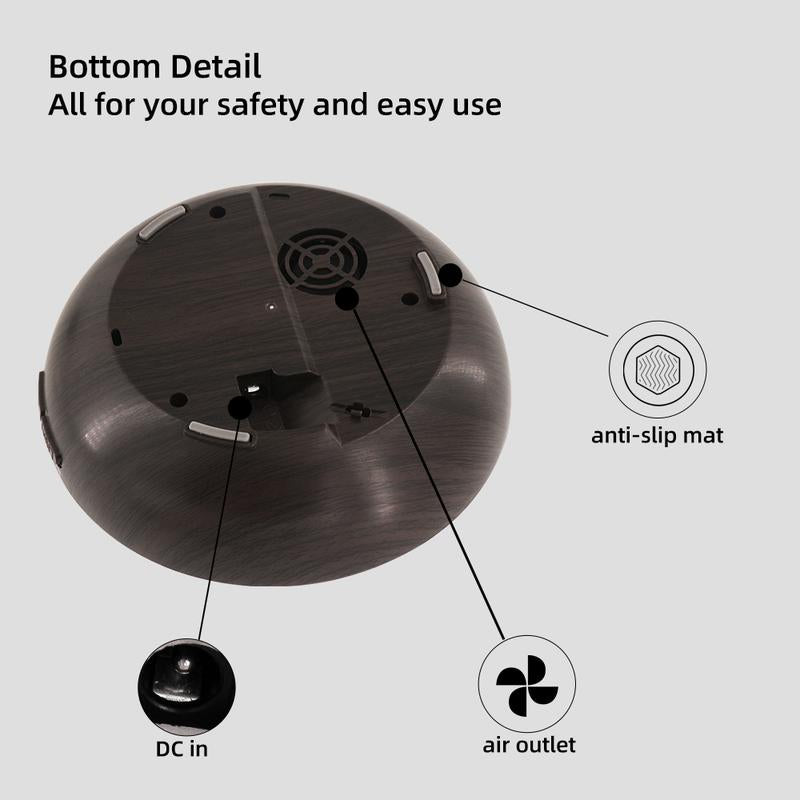 Aromatherapy Diffuser with 6 Essential Oils - 550ml Wood Grain Ultrasonic Humidifier with Remote Control & 7 Color LED Light - Perfect Gift for Christmas, Birthdays & Housewarming