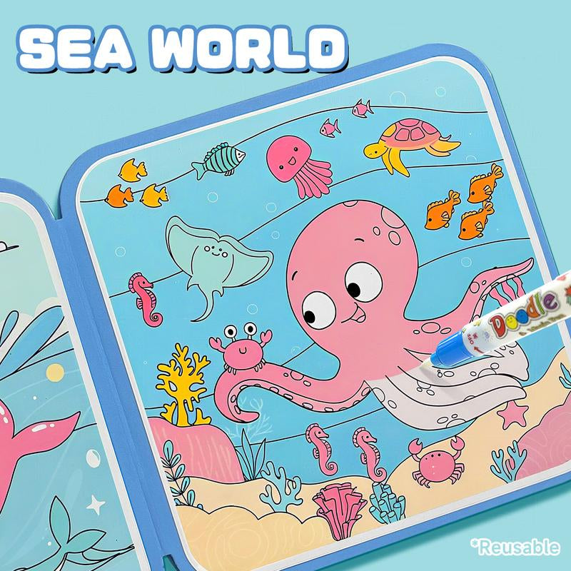 Watercolor Doodle Activity Books for Kids - Fun & Educational Travel Painting Supplies