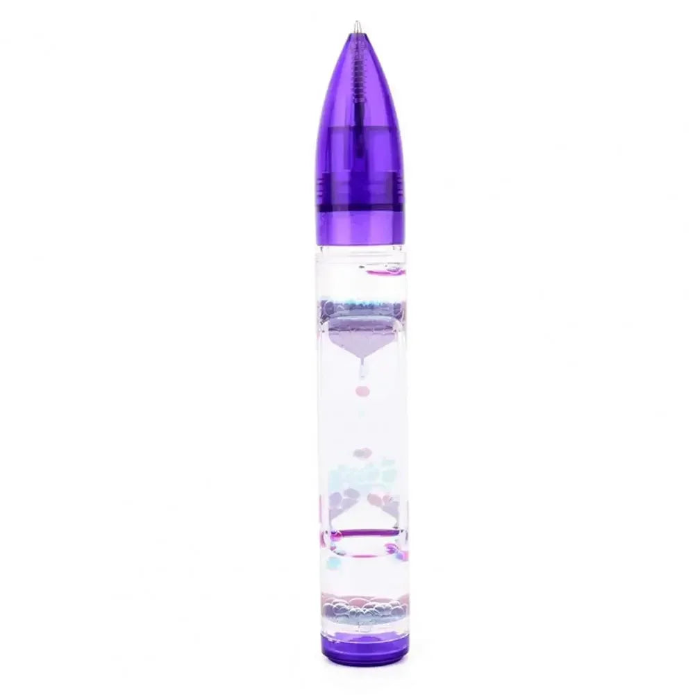 Motion-Bubble Pen Hourglass Stress Relief Ballpoint Pen Colorful Liquid Motion-Bubbler Fidget Pen Desk Toys School Supplies