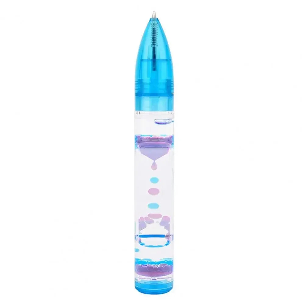 Motion-Bubble Pen Hourglass Stress Relief Ballpoint Pen Colorful Liquid Motion-Bubbler Fidget Pen Desk Toys School Supplies