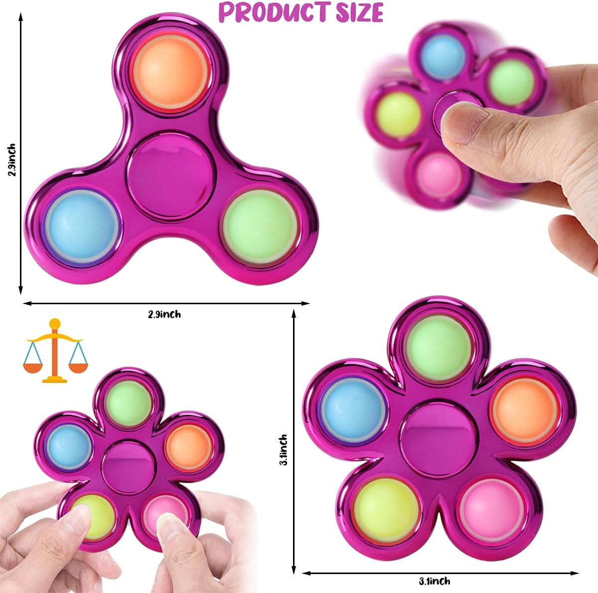 Ultimate Fidget Spinner 2 Pack - Anxiety Relief Toys for Kids & Adults, Perfect Party Favors & Classroom Rewards for ADHD & Autism!