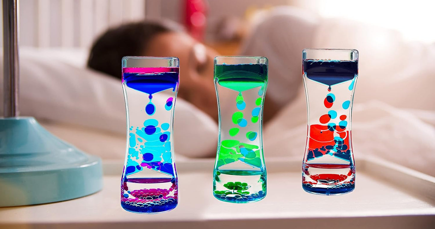 Rainbow Liquid Motion Bubbler Pack of 8 - Sensory Fidget Timer for Stress Relief and Relaxation for Kids and Adults