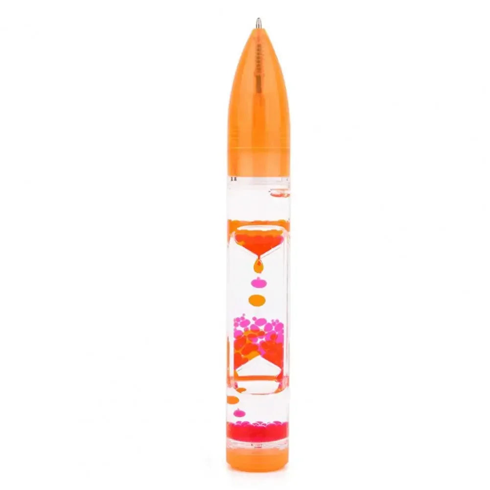 Motion-Bubble Pen Hourglass Stress Relief Ballpoint Pen Colorful Liquid Motion-Bubbler Fidget Pen Desk Toys School Supplies