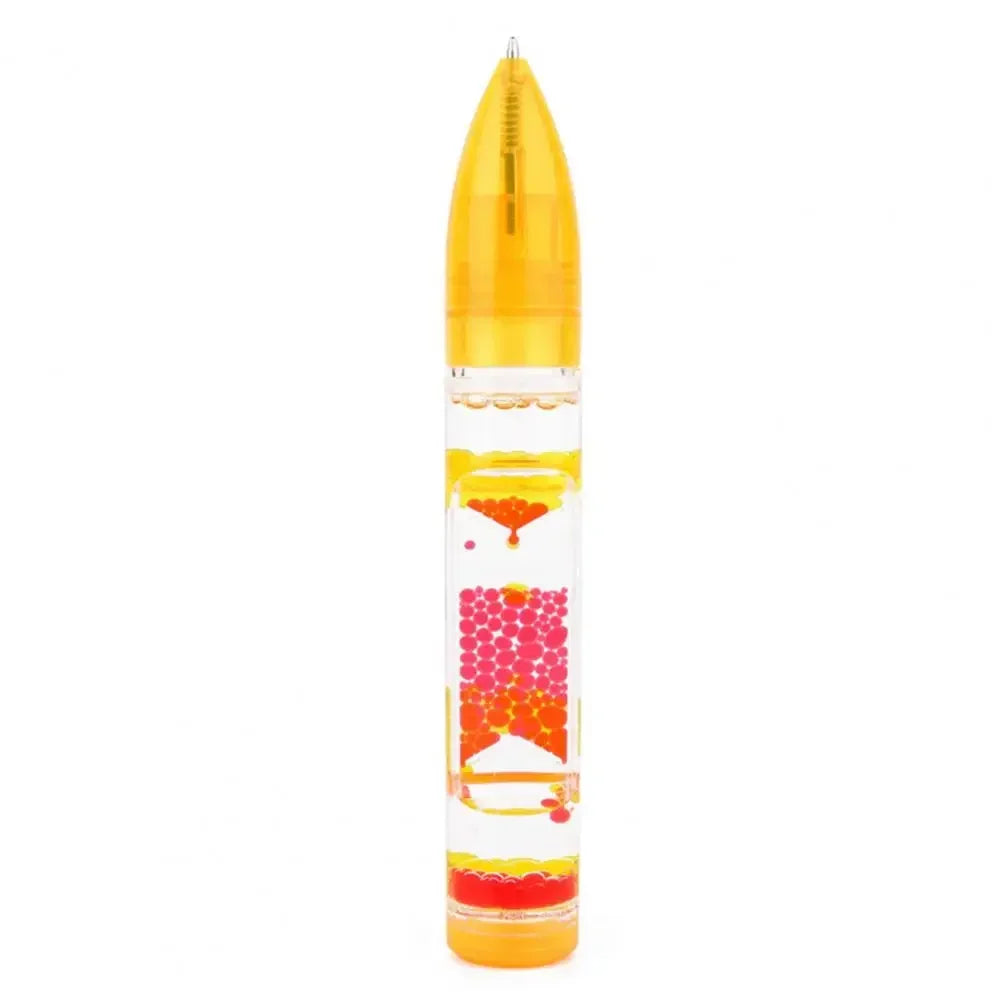 Motion-Bubble Pen Hourglass Stress Relief Ballpoint Pen Colorful Liquid Motion-Bubbler Fidget Pen Desk Toys School Supplies