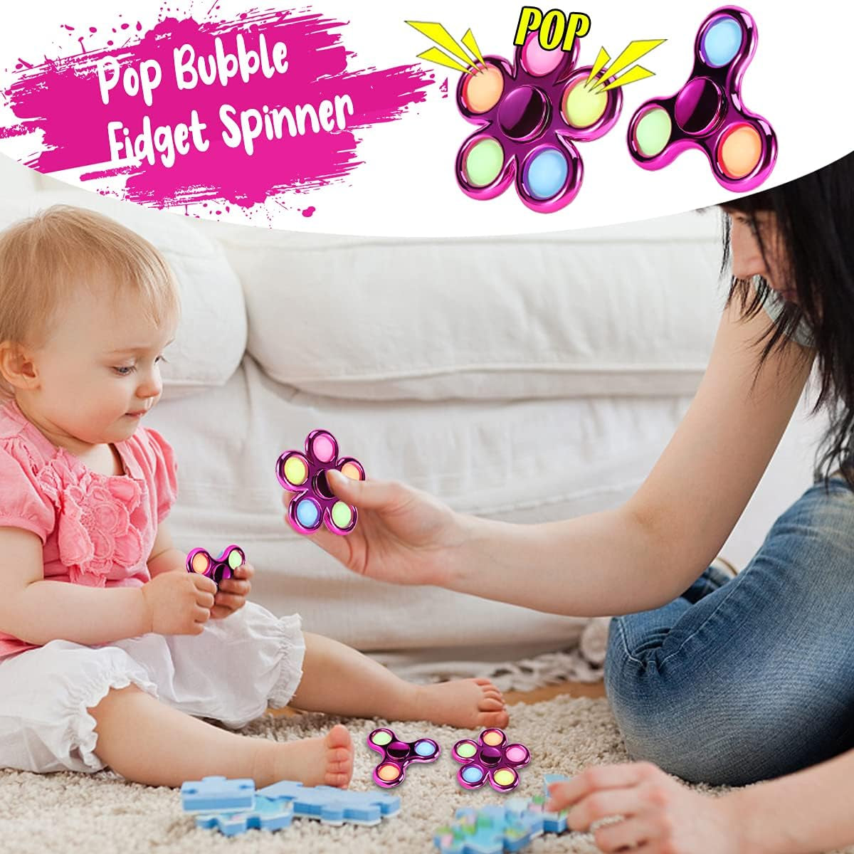 Ultimate Fidget Spinner 2 Pack - Anxiety Relief Toys for Kids & Adults, Perfect Party Favors & Classroom Rewards for ADHD & Autism!