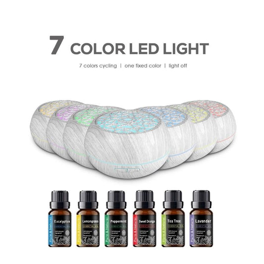 550Ml Aroma Diffuser Humidifier & Air Purifier with 6 Essential Oils, Remote Control, Waterless Fragrance Oil Diffuser, Home Humidifier for Anxiety Relief, Flower Humidifier, Therapeutic Essential Oil Aroma Diffuser D Is Ff User