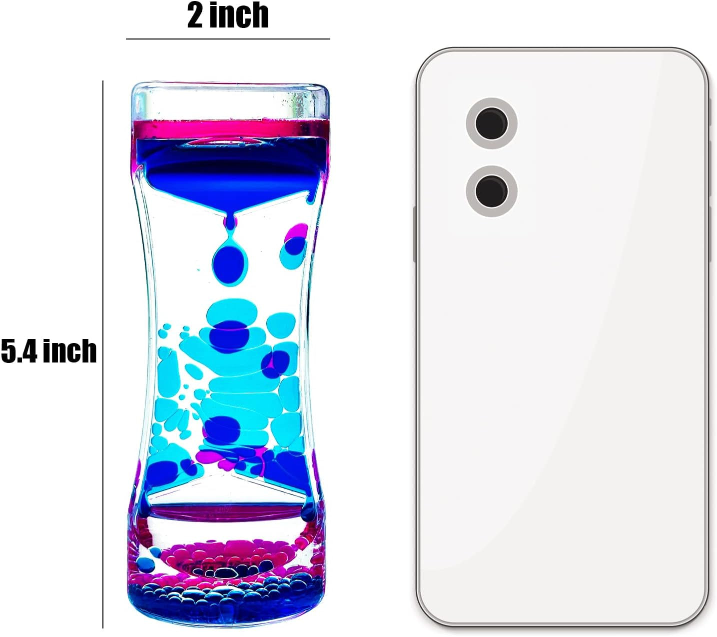 Rainbow Liquid Motion Bubbler Pack of 8 - Sensory Fidget Timer for Stress Relief and Relaxation for Kids and Adults